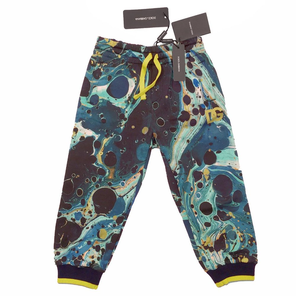 NEW! $425 Dolce & Gabbana Kids Sweatpants! 4 Tie Dye Lava Lamp Bubble Design